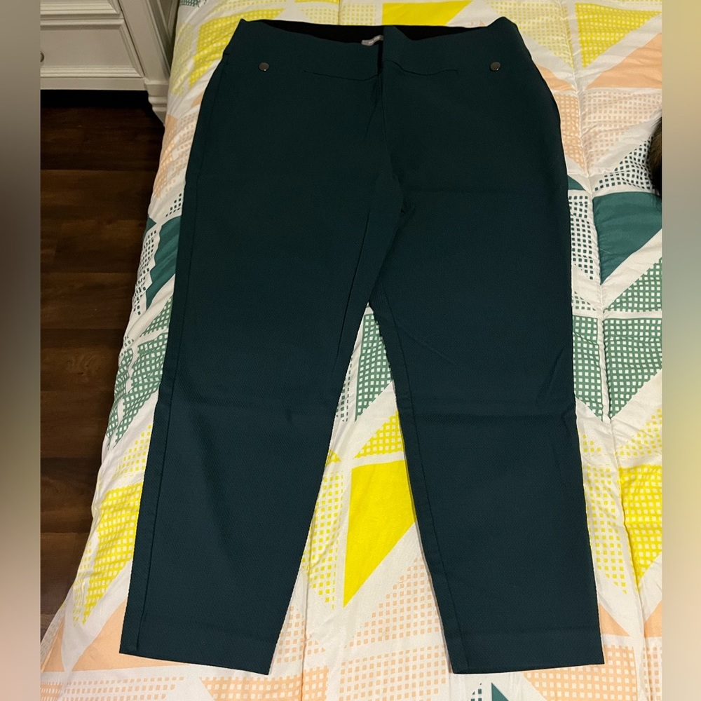 Dark Teal Stretchy Chino-Style Pants